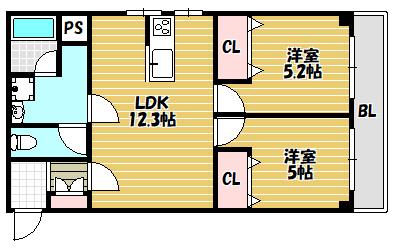 ウィンドヒル住道（旧シャトー光）（401） 間取り図画像
