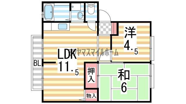 サンビレッジ灰塚D棟（201） 間取り図画像
