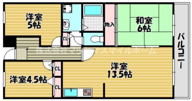 東大阪市吉田本町マンション 間取り図画像