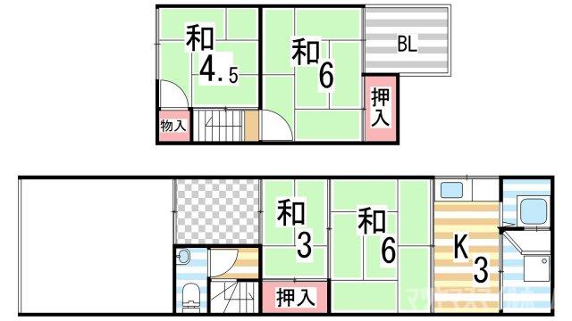亀田貸家 間取り図画像