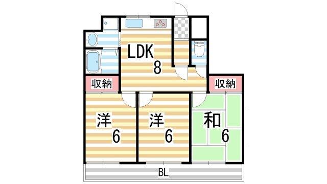 エステート野崎（305） 間取り図画像
