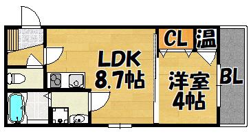 F mirai  Luft（102） 間取り図画像
