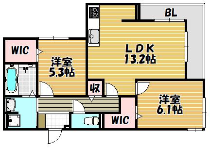 ウィズパーク　ノーサイド（305） 間取り図画像