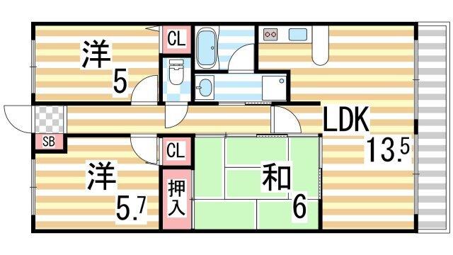 サザンクロス（403） 間取り図画像