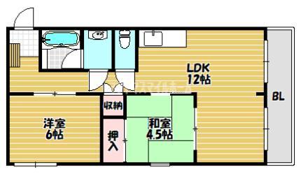 西廣マンション（402） 間取り図画像