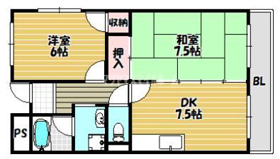 大東市曙町マンション 間取り図画像