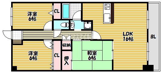 ブランチ913（703） 間取り図画像