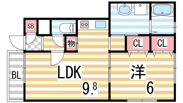 アムールLuster（102） 間取り図画像