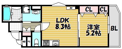 クリエオーレ津の辺町Ⅰ（103） 間取り図画像