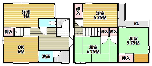 東鴻池町1丁目戸建賃貸（1） 間取り図画像