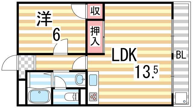松栄畷ハイツ（208） 間取り図画像