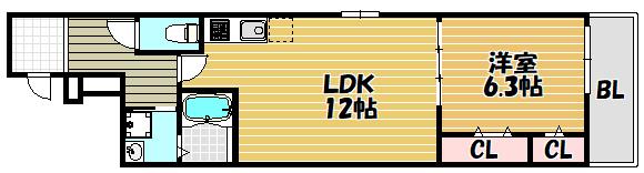 フジパレス三住町A棟（103） 間取り図画像