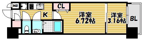 AELL　OSAKA　EAST（1501） 間取り図画像
