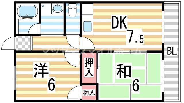 北田ハイツ（105） 間取り図画像