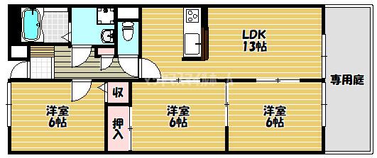 フェルザ住道（旧：パルティール田中）（106） 間取り図画像