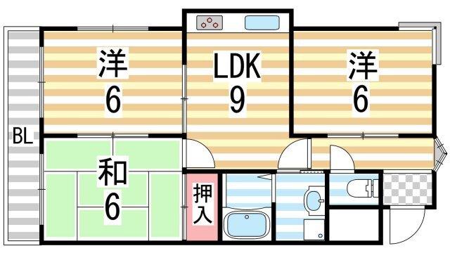 エステート野崎（301） 間取り図画像