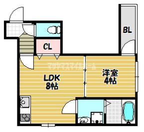 大東市南津の辺町アパート 間取り図画像