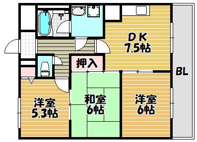 鴻池クレスト（302） 間取り図画像