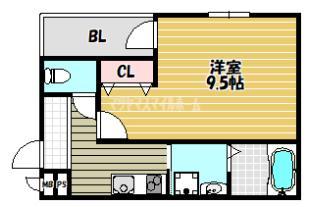 フジパレス住道Ⅱ番館（101） 間取り図画像