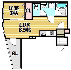 ALEGRIA住道North（202） 間取り図画像