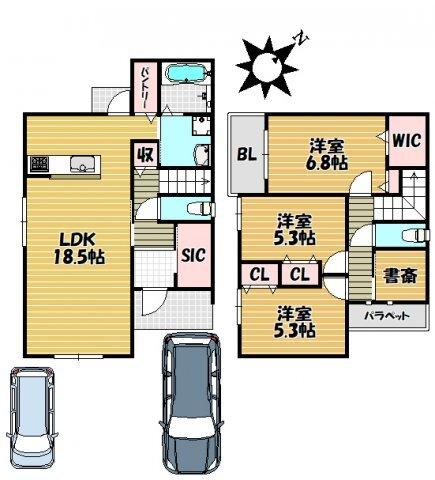 日下町戸建賃貸（16号地）（1） 間取り図画像