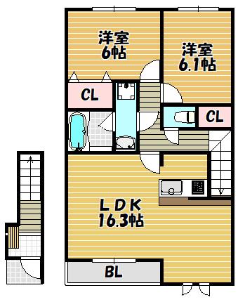 エリタージュ鶴見（203） 間取り図画像