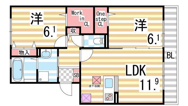 ロータスコート四宮（103） 間取り図画像