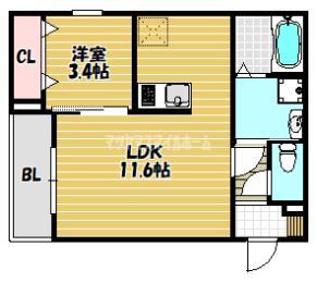 ジーメゾン四條畷（303） 間取り図画像