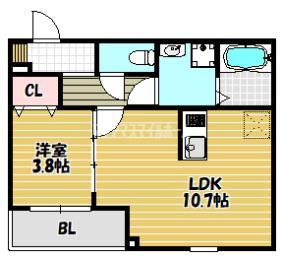 ジーメゾン四條畷（201） 間取り図画像