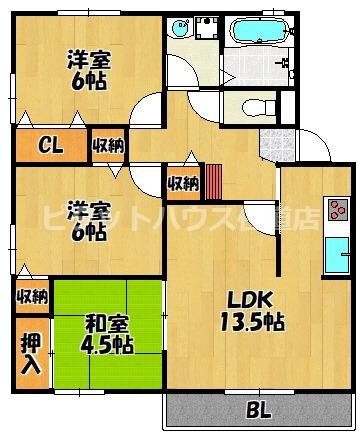 ビクトリアコートB棟（202） 間取り図画像