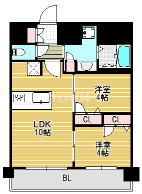 プレリス鶴見緑地グランガーデリア（1102） 間取り図画像