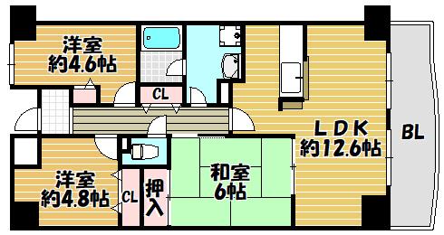 グランドソーワ今福鶴見（407） 間取り図画像