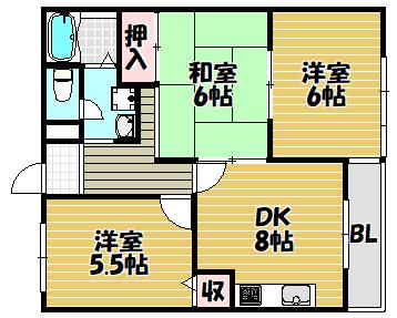 アヴニール1・2番館（303） 間取り図画像