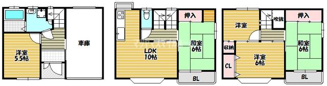 野崎3丁目戸建賃貸（1） 間取り図画像