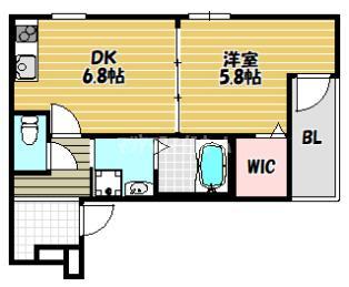 四條畷市岡山アパート 間取り図画像