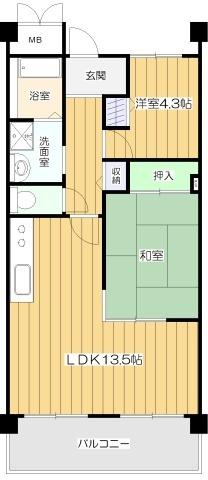 高優賃アメニティコート武庫之荘 間取り図画像