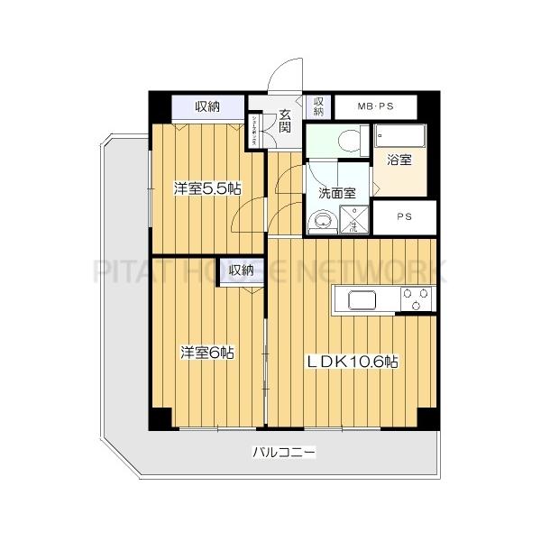 東南角部屋です