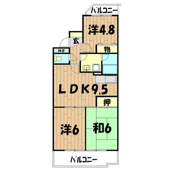 横浜市旭区二俣川マンション 間取り図画像
