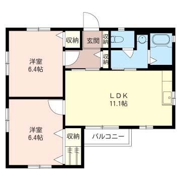 横浜市旭区中尾アパート 間取り図画像