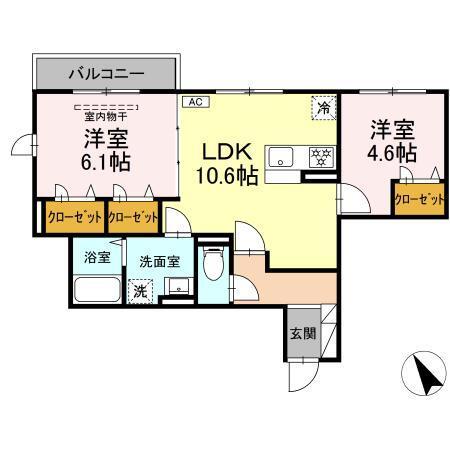 Casa Bianca（205） 間取り図画像