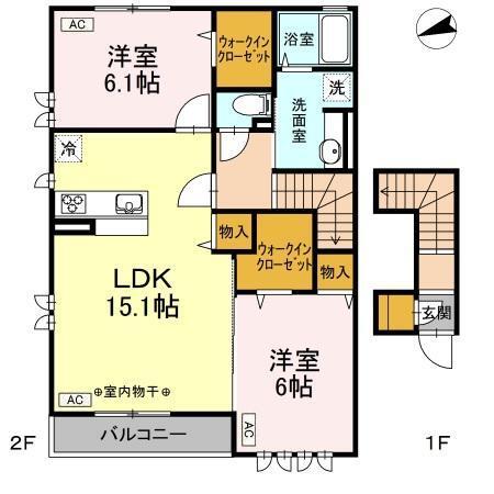 PURA VIDA（ﾌﾟｰﾗ　ｳﾞｨｰﾀﾞ）　Ｃ棟（201） 間取り図画像