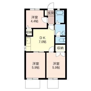横浜市泉区岡津町アパート 間取り図画像