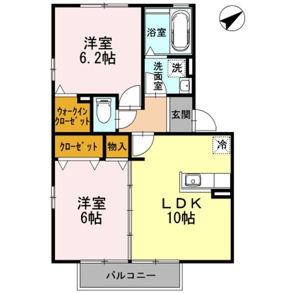 クリアムール　Ｂ（202） 間取り図画像