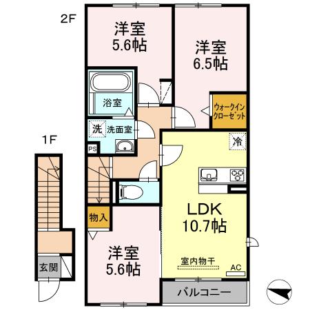 半田市乙川源内林町アパート 間取り図画像