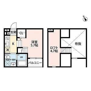 ☆１R+ロフト付き