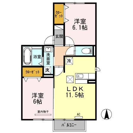 知多郡阿久比町大字卯坂アパート 間取り図画像