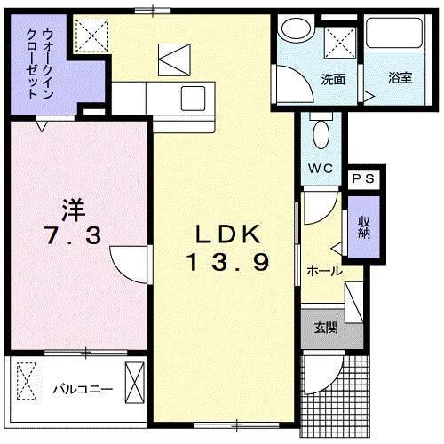 ニシルラッキーキャット（102） 間取り図画像
