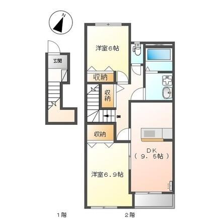 レ・セーナｆ（203） 間取り図画像