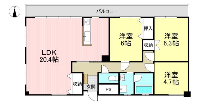 チッタ東郷（601） 間取り図画像
