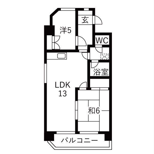 半田第２ロイヤルマンション（401） 間取り図画像